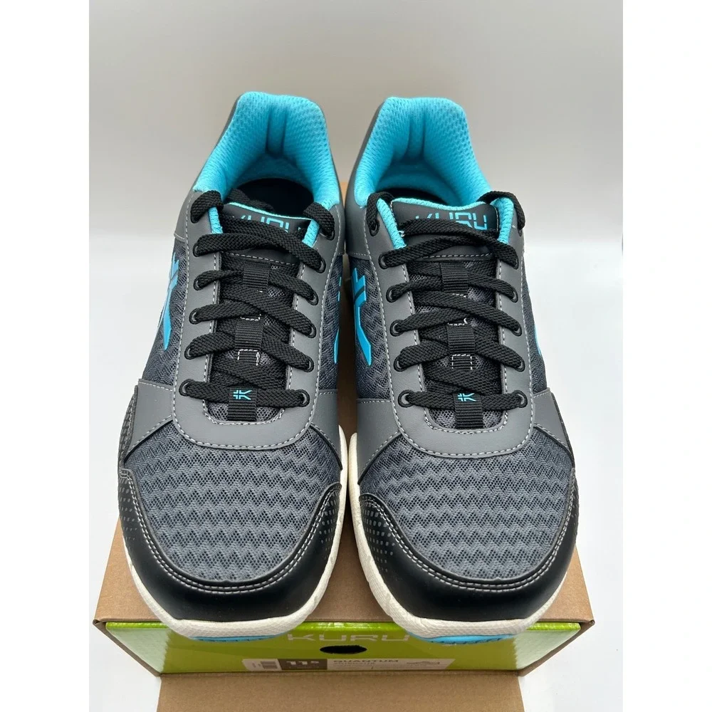 Kuru Quantum Sneakers, Women's 5 Wide, Urban Concrete,Topaz Blue, White, (NIB)